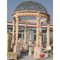 carved pillar stone garden gazebo